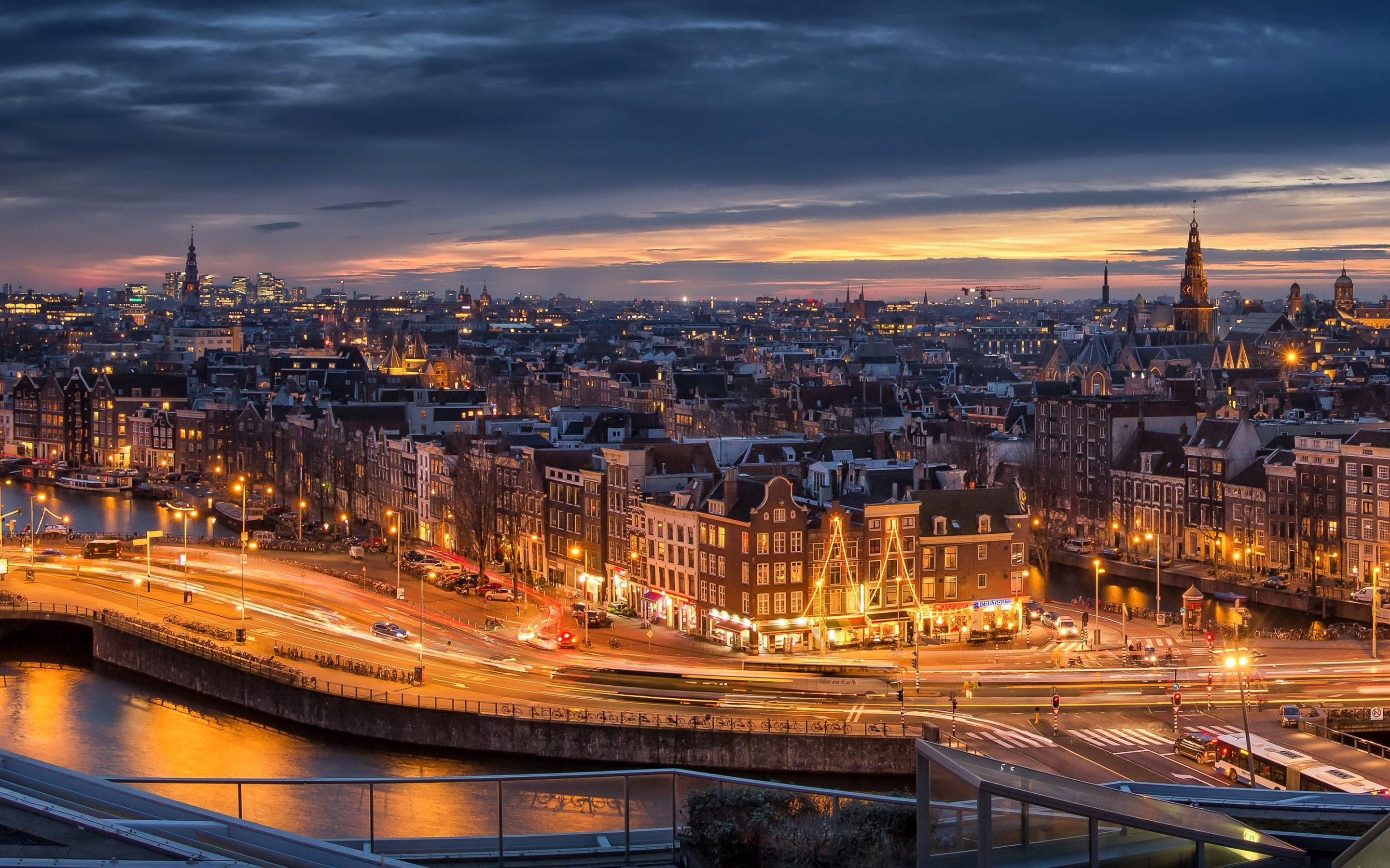 Amsterdam canal at night